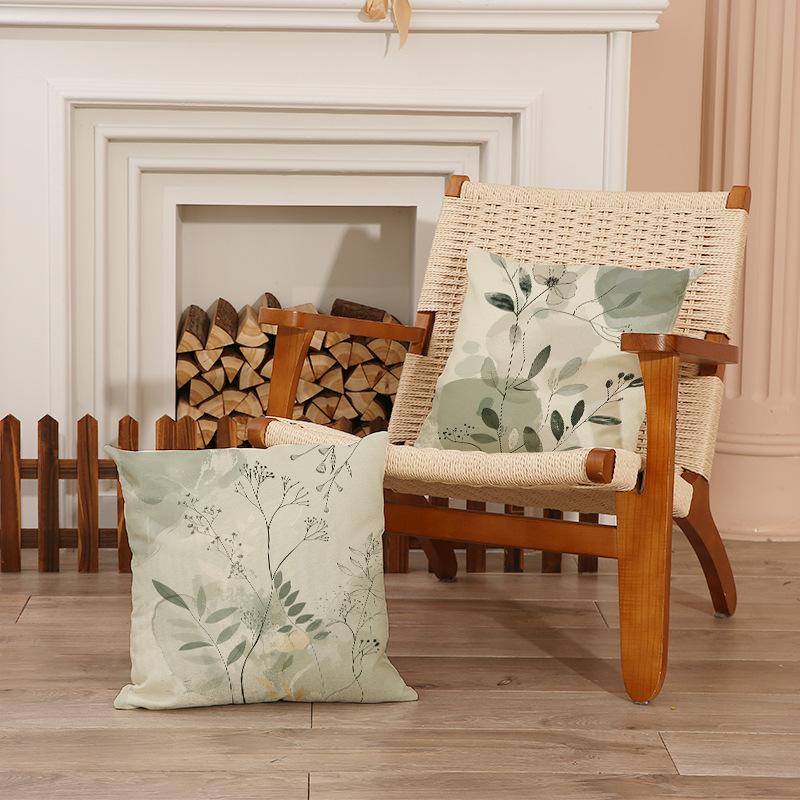 Spring and Summer Versatile Floral Print Pillow Nordic Home Decoration Sofa Cushion Linen Breathable Comfortable Seat Cushion