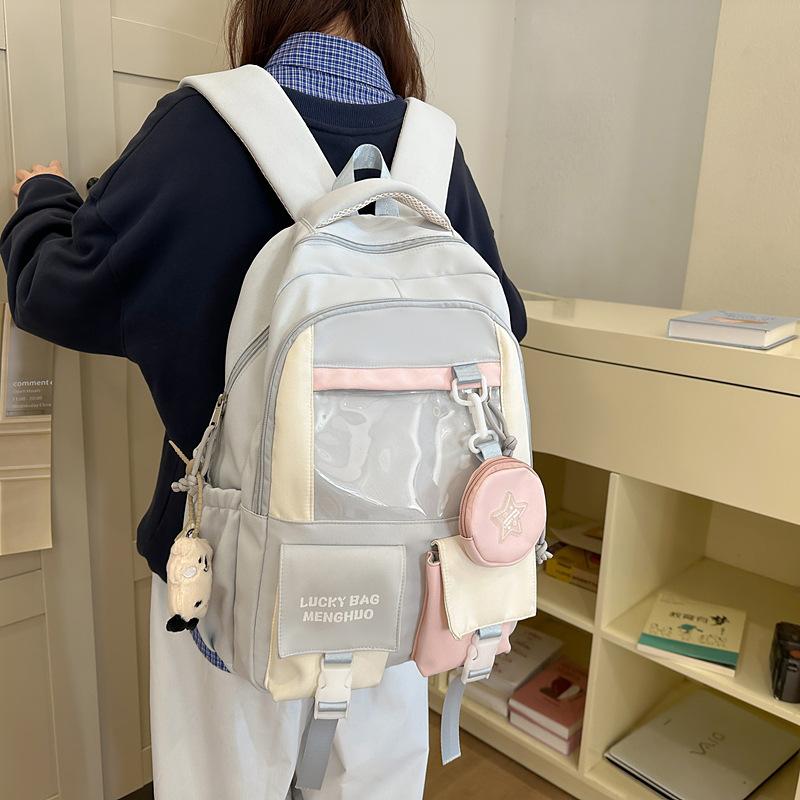 High-value schoolbag girls' junior high school large-capacity Japanese bar pain bag ins style backpack college student backpack trend