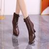 French Pointed Toe High Heel Booties Women Fall Winter New Skinny Heel Back Zipper Versatile Skinny Fashion Boots