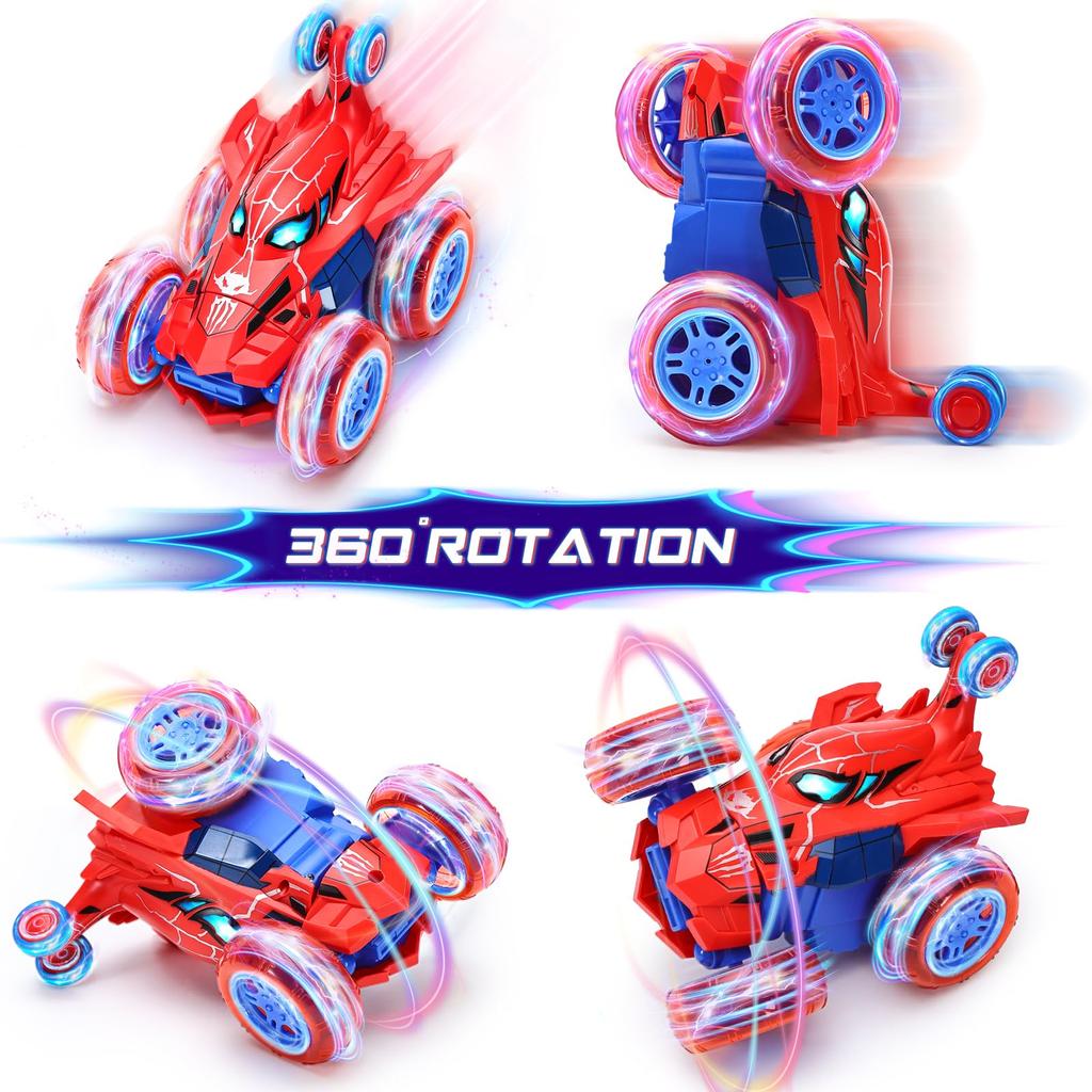 Red RC Car Spider Theme - Tumbling Action, 2.4GHz, Fun Toy