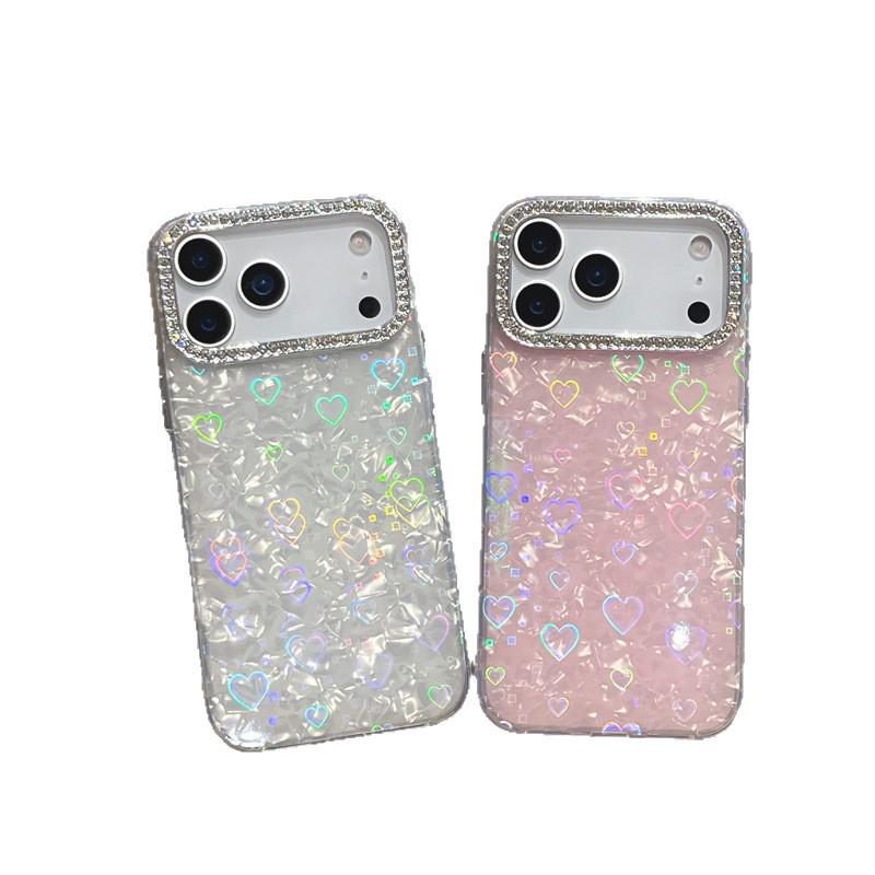 Laser Heart Seashell iPhone 14/13 Case - Drop-Proof, Fits Apple 17Air/16/15PROMAX
