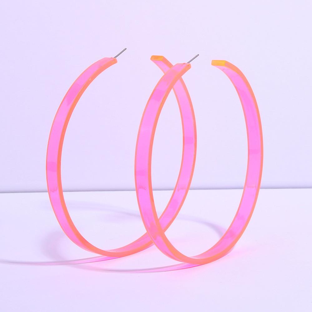 Fashion Large Colorful Acryl Geometric Earrings For Female Street Style Look