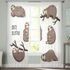 Cute Cartoon Sloths Sheer Curtains For Bedroom Living Room Tulle Curtains For Kitchen Window Voile Curtains