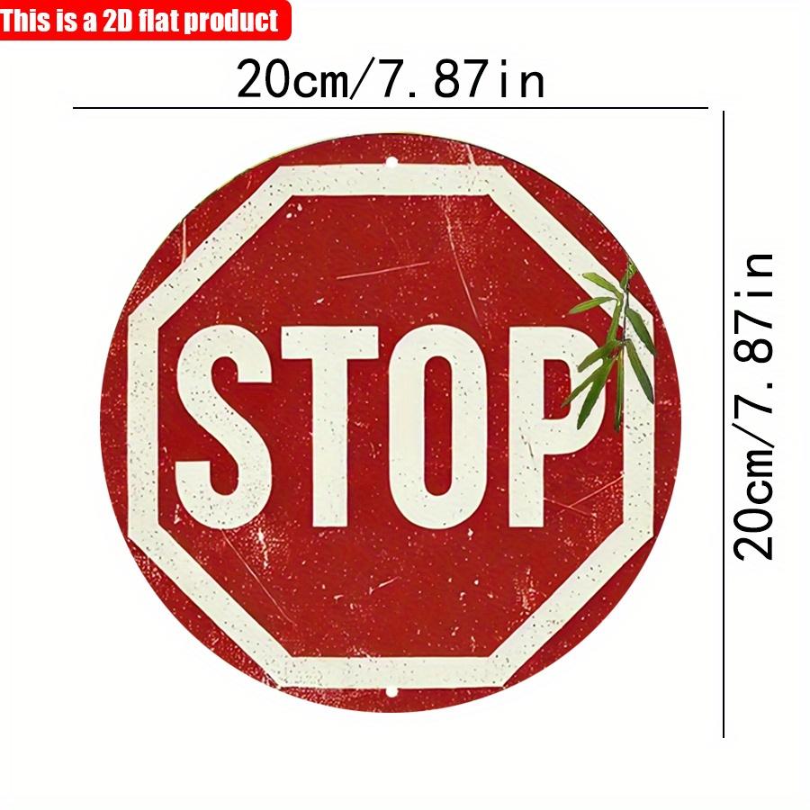 

2D плоский 20*20 см 1 шт. Винтажный знак остановки парковки, настенная табличка, круглый ретро-украшение дорожного знака, отлично подходит для бара, кафе, парковки и декора заднего двора 20*20cm