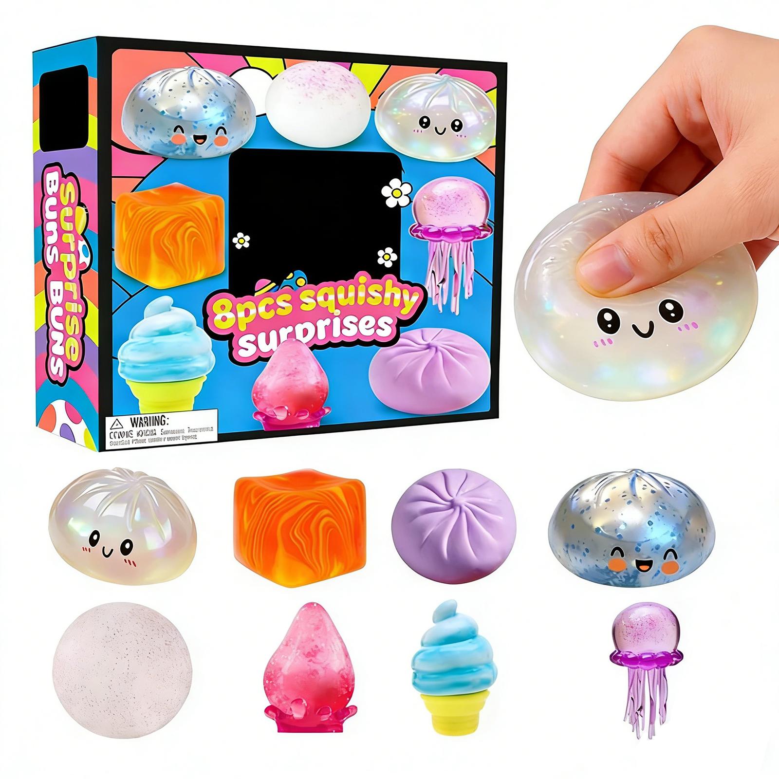 8pc Pinch Le Decompression Toy One Size