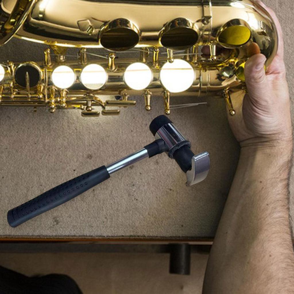 Durable Metal Brass Instrument Hammer Comfortable Grip Dent Removal Tool for Trumpet Saxophone Professional Use