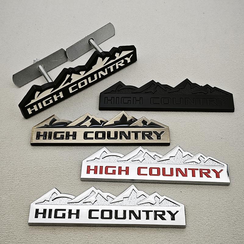 HIGH COUNTRY 3D Zinc Alloy Car Sticker Badge Suitable For Chevrolet Jeep Dodge Ford Modified Snow Mountain Metal Car Logo