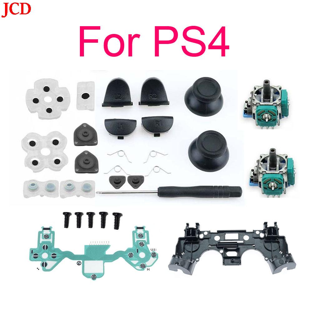 For PS4 JDS 030 011 040 050 Controller Repair Set L1 R1 L2 R2 Trigger Buttons 3D Analog Sticks Cap Conductive Rubber Screwdriver