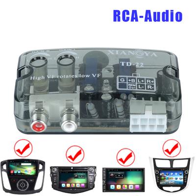 12V High To Low Universal RCA Line Auto Car Audio Converter Adjustable Frequency Line Speaker Level Converter Adapter RCA Stereo