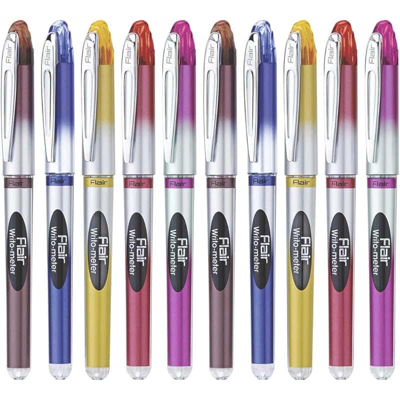FLAIR Writometer 0.6mm Ball Pen Box Pack | Our Longest Writing Pens | Writes Upto 10,000 Meters | Smooth Ink Flow System