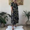 Womens Size Leopard New Plus Pocket Casual Loose Print Short Sleeved Dress