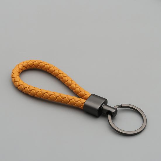 Schlüsselanhänger Lanyard Geflochtenes Seil Kunstleder Angenehmer Griff Schlüsselanhänger Aufhängeseil mit Zinklegierung Schnalle Schlüsselring