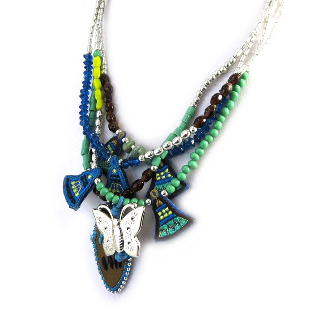 Les Trésors De Lily [M1809] - Silver Turquoise 'Altai' Designer Necklace