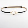 Simple Solid Color Ring Buckle Decoration Women Slim Waist Belt For Elegant Outfits