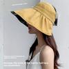 Sunscreen Hat for Women, Foldable, Face Covering, Summer Sunshade, Beach Big Edge, Ponytail, Empty Top Sun Hat