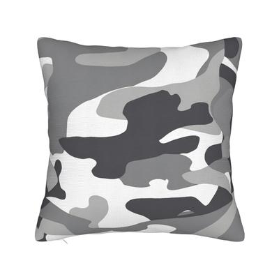 Grey Camo Camouflages Pillowcase Polyester Cushion Cover Decor Pillow Case Cover Home Square 40*40Cm