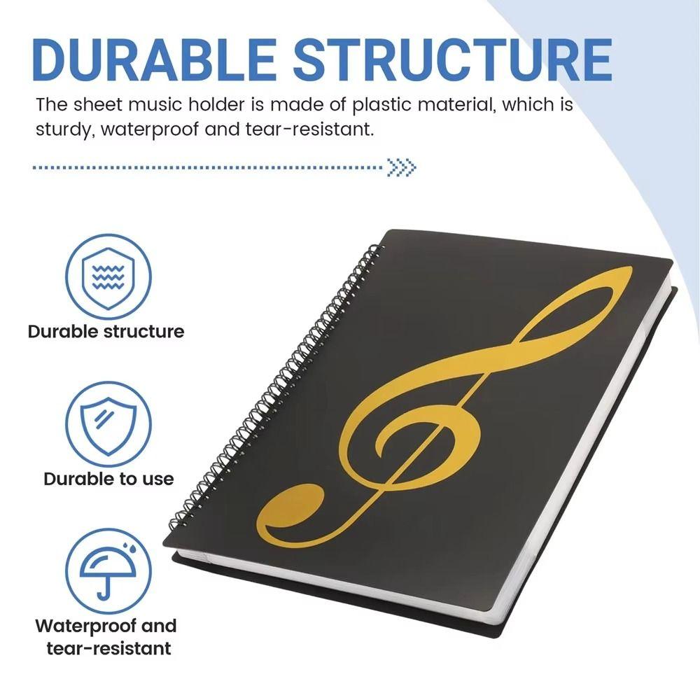 Waterproof Music Binder Spiral-Bound Document Folder Document Holder Sheet Music Folder  Home