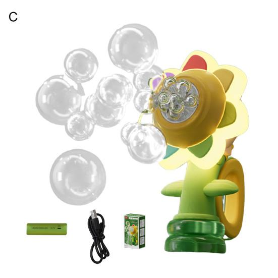 Sunflower Bubble Machine for Car Automatic Bubble Blower with Remote Control Fun Swing Dance Bubble Maker with Colorful Lighting for Parties Events