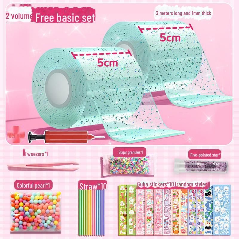Nano Glue DIY Bubble Blowing Kit with Strong Sticky Double-Sided Tape and Decompression Toy