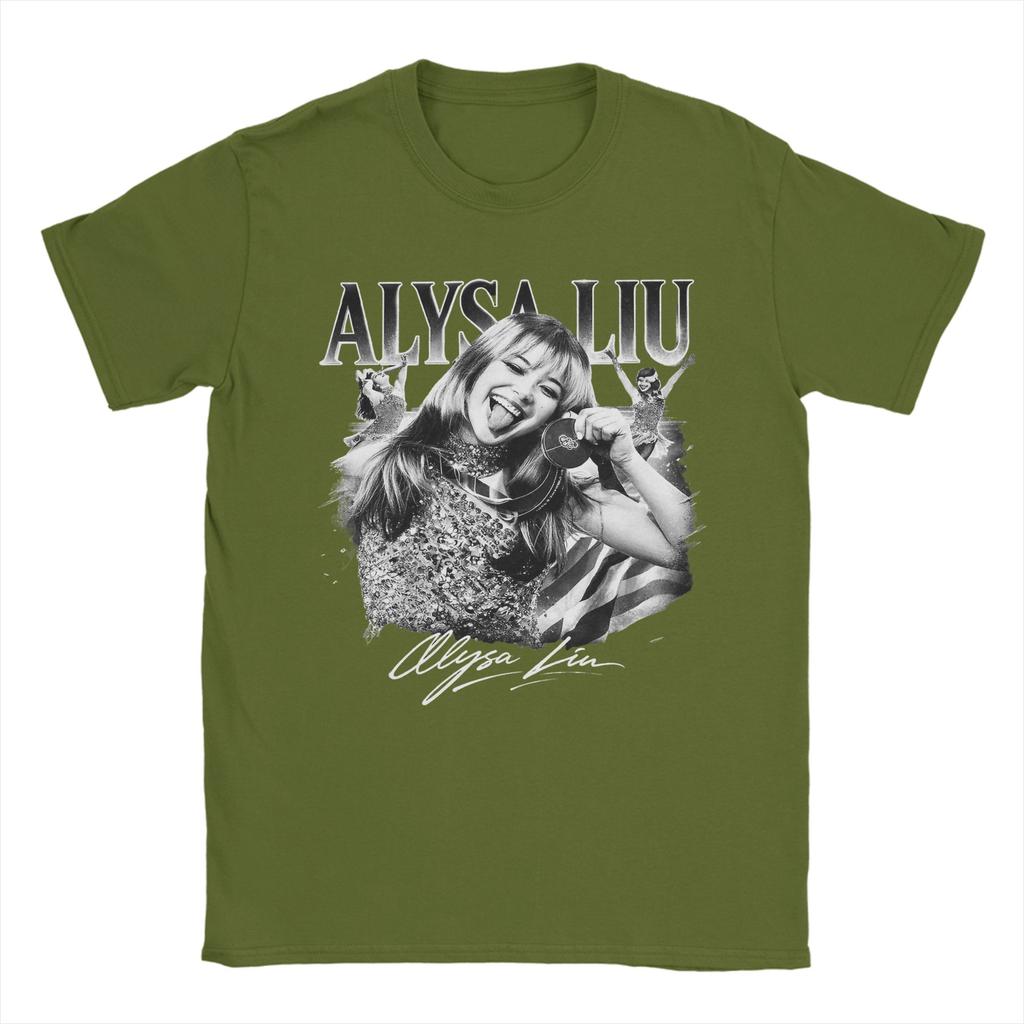 Alysa Liu Vintage USA TShirts Unisex Casual Pure Cotton Tees Round Neck Short Sleeve T Shirt Printing Clothes