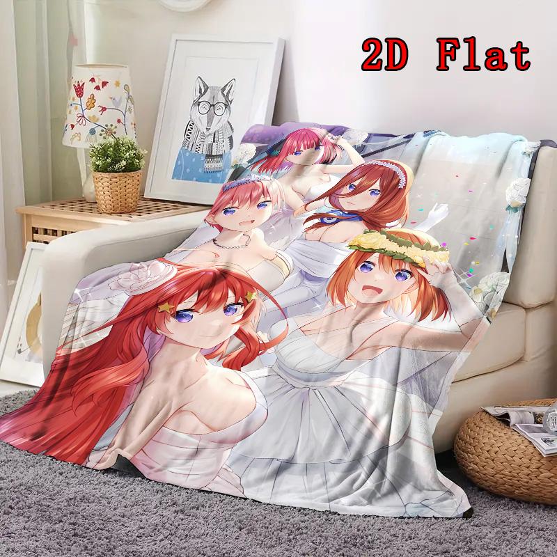 The Quintessential Quintuplets 2D Flat Pattern Flannel Blanket High quality All Seasons Warmth and Comfort Perfect for Christmas Gifts.DMT0925244