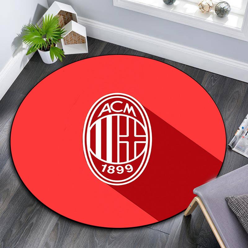 Associazione Calcio Milan3 Round Area Rug,Carpet Rug for Living Room Bedroom Sofa Playroom Decor,Non-slip Floor Mat