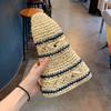 Women's Korean Style Woven Fisherman Hat Small Face Effect Summer Sunshade Crochet Straw Hat Foldable Sun Protection Wide Brim