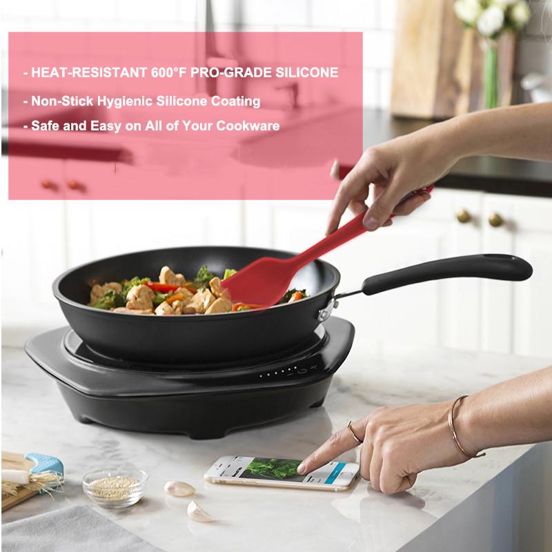 Premium Food Grade Silicone Spatula Heat Resistant Baking Scraper Mixing & Frosting Tool for Cake Cream Non-Stick Cookware Baking Tool