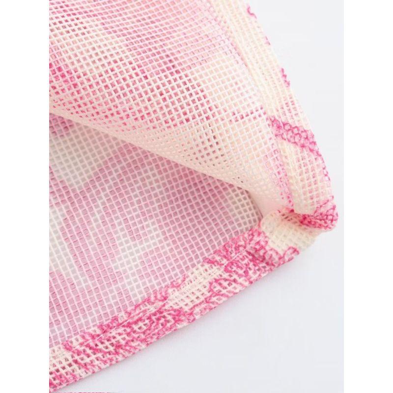 Kaslead Print Fashion Polo Collar Puff Sleeve Shirt