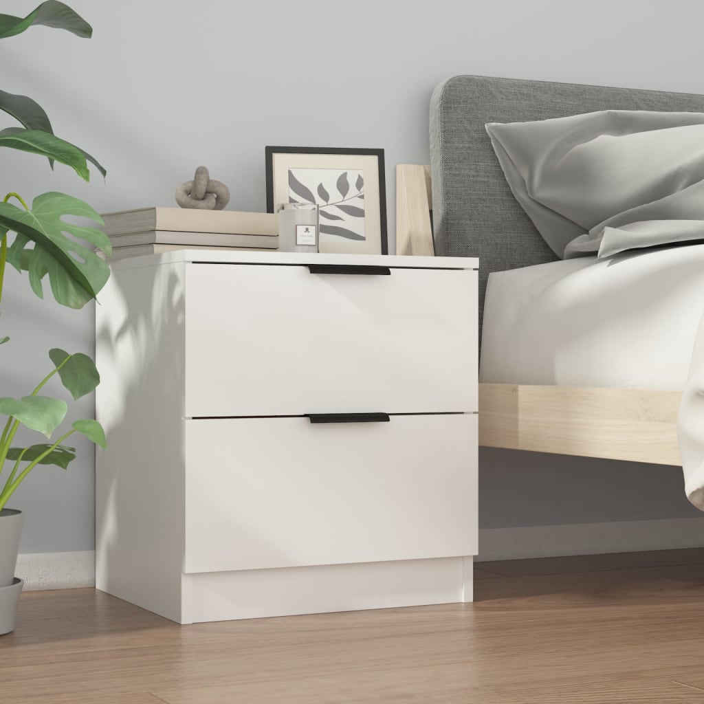 Nightstands 2 pcs White Particleboard