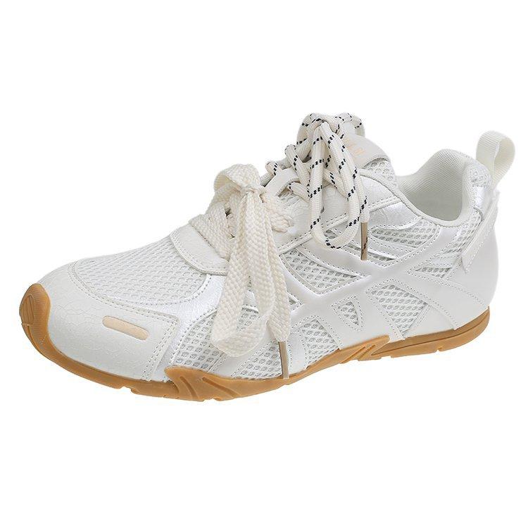 Leather Yellow Dexun Shoes Women's 2025 New Summer Mesh Breathable Thin Sports Shoes Ah Shoes Gan Board Shoes