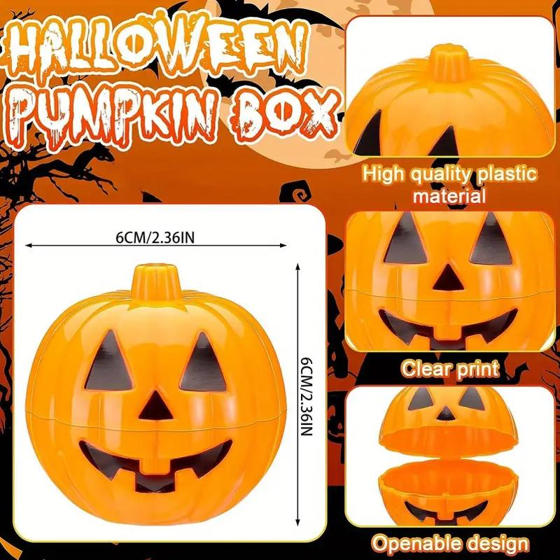20/40Pcs Mini Halloween Pumpkin Box Plastic Candy Container Kids Trick or Treat Gift Favors Halloween Party Decoration Supplies