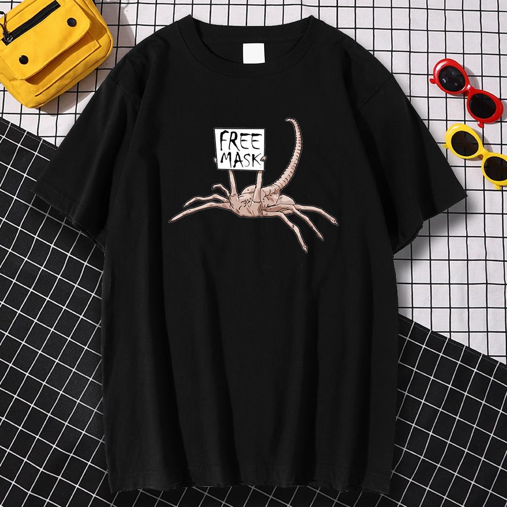 Buy Alien Facehugger Horror Print TShirts Mens Comfortable Oversized