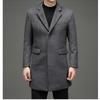 New Woolen Coat Men's Woolen Suit Casual Jacket Medium and Long