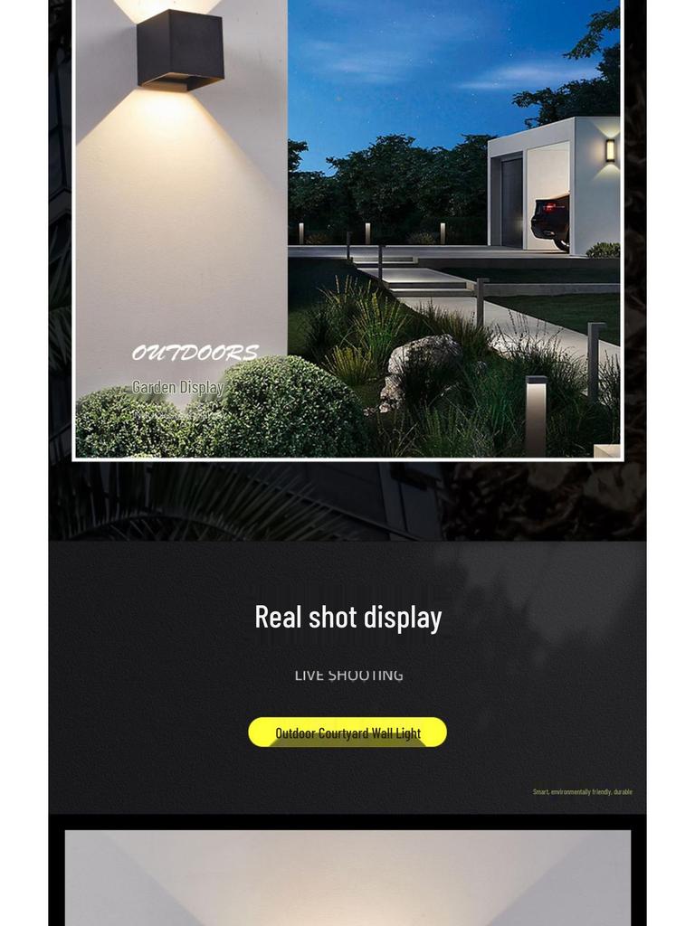 Double-Head Dimmable Outdoor Waterproof Wall Lamp