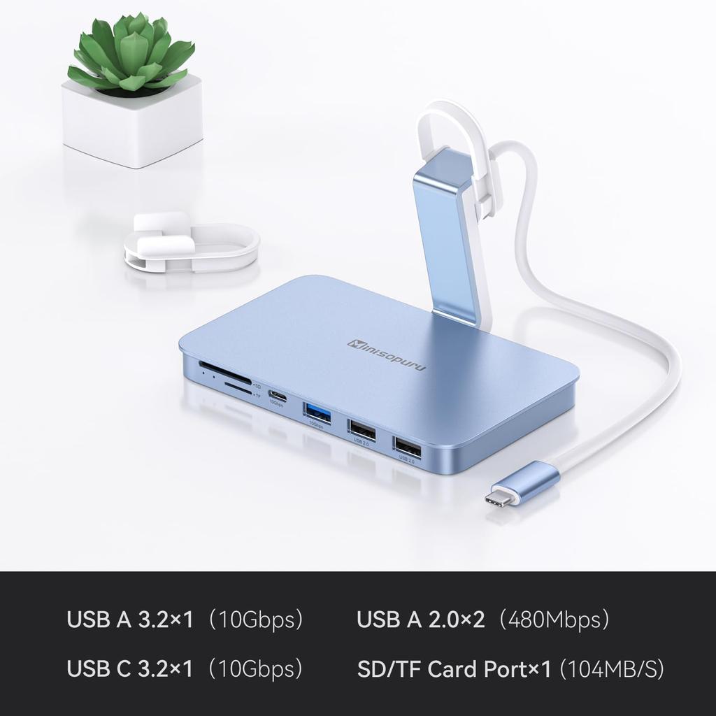 USB C Hub for iMac Minisople 6 IN 1 iMac Accessories for iMac iMac USB Hub with USB 10Gbps and for iMac 2023 and Studio Display Blue Port Not 24