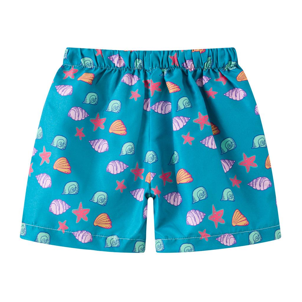 Sommer Kinder Cartoon-Print Badeshorts - Elastischer Bund Strand- & Sportbadehosen