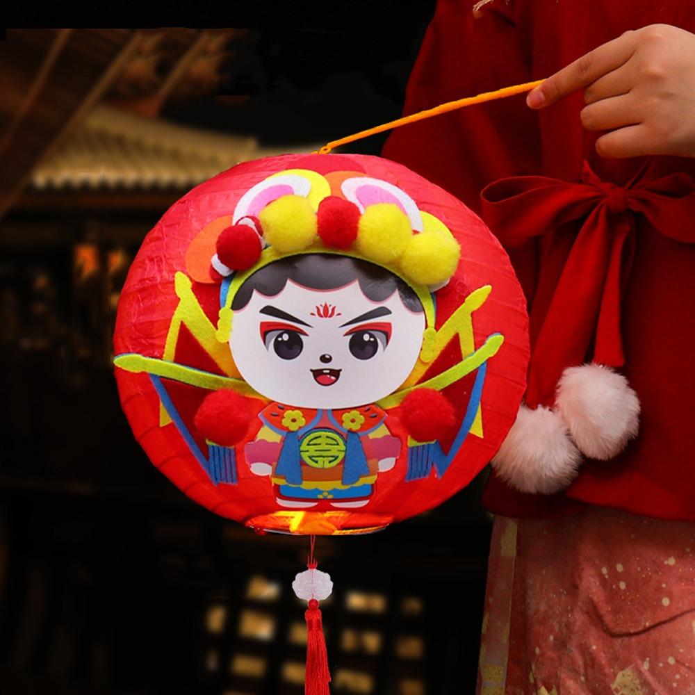 Cute Chinese Rabbit Lantern Traditional LED Lantern Toys Handheld Paper Lantern New Year