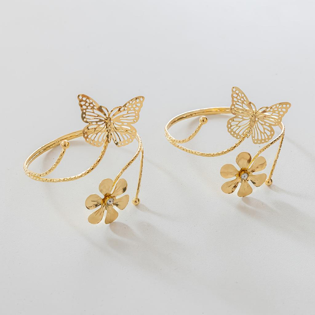 2pcs Elegant Butterfly & Floral Design Curtain Tiebacks - Minimalist Metal Curtain Holdbacks with Intricate Cut-Out Patterns for Bedroom