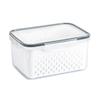 Plastic Kitchen Storage Set: Fruit & Veggie Draining Boxes with Lids for Fridge & Freezer