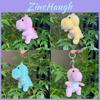 Adorable Sitting Dinosaur Plush Toy Cute Cartoon Keychain Doll In Pink Yellow And Blue Colors