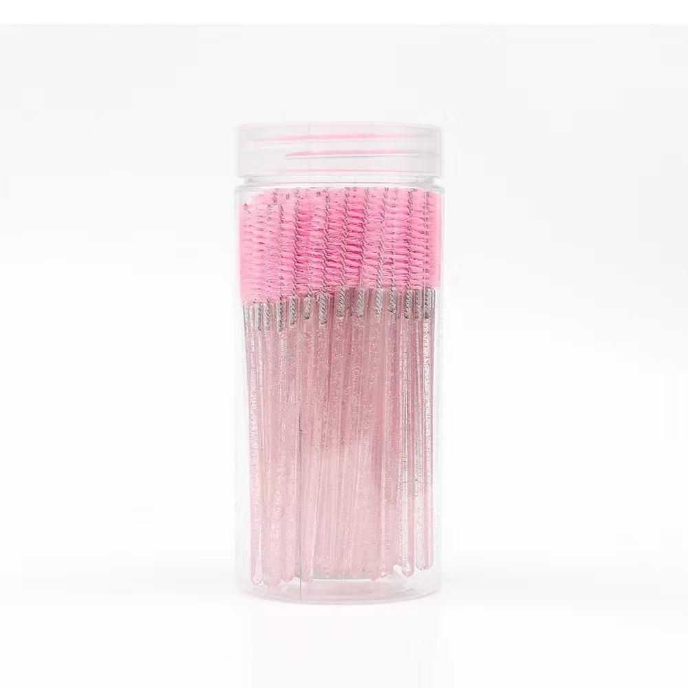 

Colorful Eyelash & Brow Comb Set – Crystal Handle Spoolie Brushes with Mascara Wand, Portable Makeup Grooming Tools 100pcs