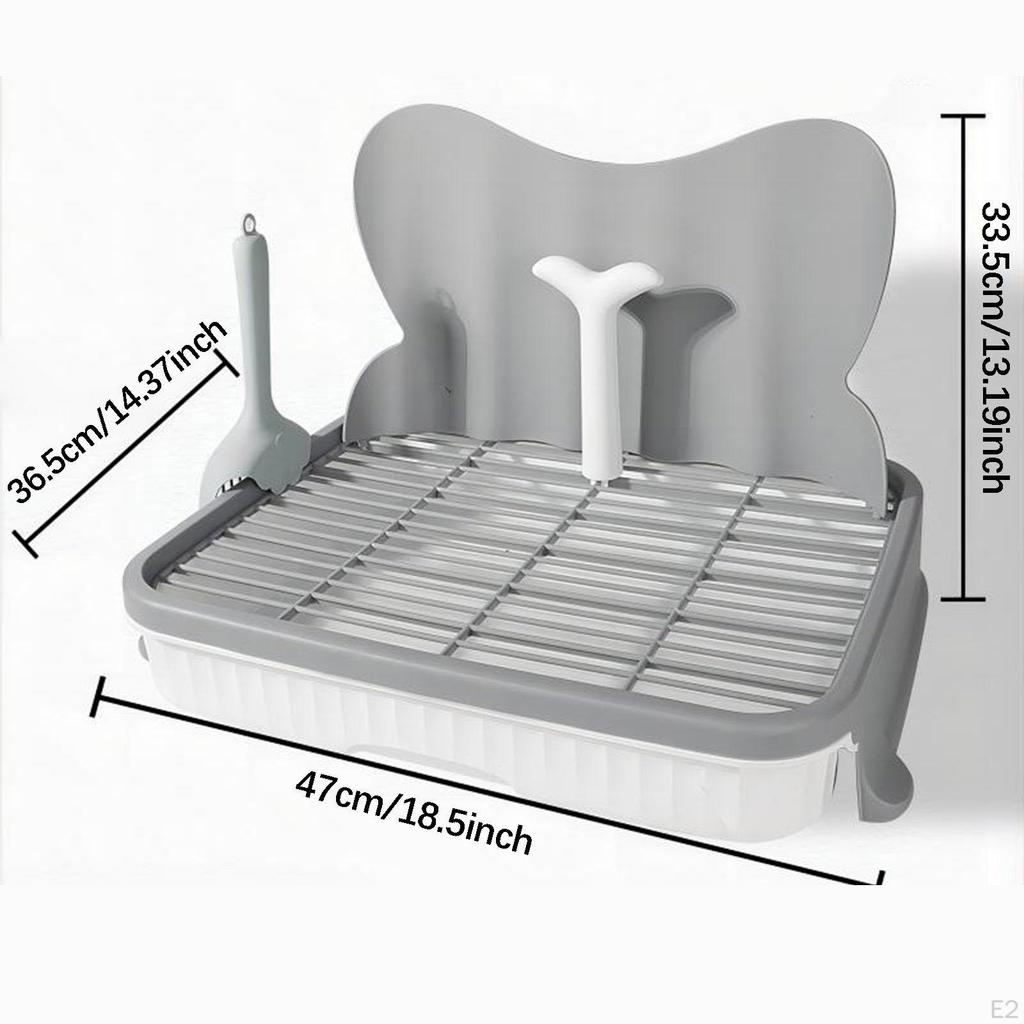 Dog Toilet Indoor Potty Tray Easy to Clean Sturdy with Guard Urinary Column Non Slip Grille for