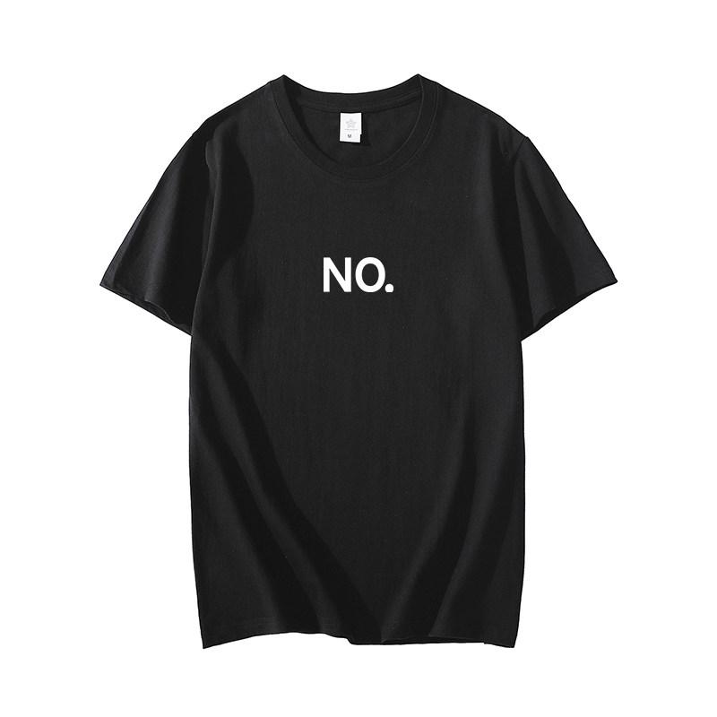 NO Minimalist Text Graphic Tee for Unisex Breathable 100 Cotton Perfect for Summer Streetwear Trendy Simple StateUnisext Style