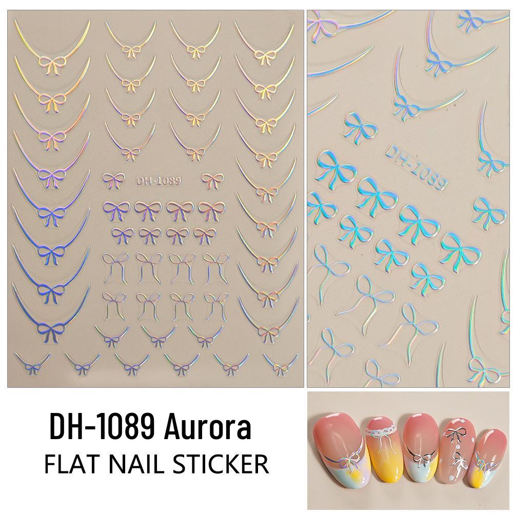 Redanco 3D Bow Adhesive Nail Art Stickers - French Style (DH-1089)