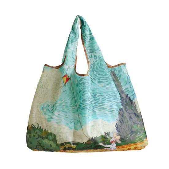 

Shopping Bag Reusable Foldable Polyester Tote with Reinforced Stitching Compact Storage Bag for Fruits Vegetables E