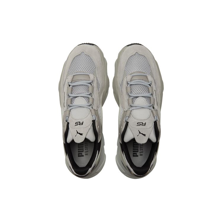Puma Rs-Connect Retro Fabric Shock Absorption Non-Slip Wear-Resistant Mid-Top Casual Running Shoes Unisex Sneaker Gray Black 383425-02