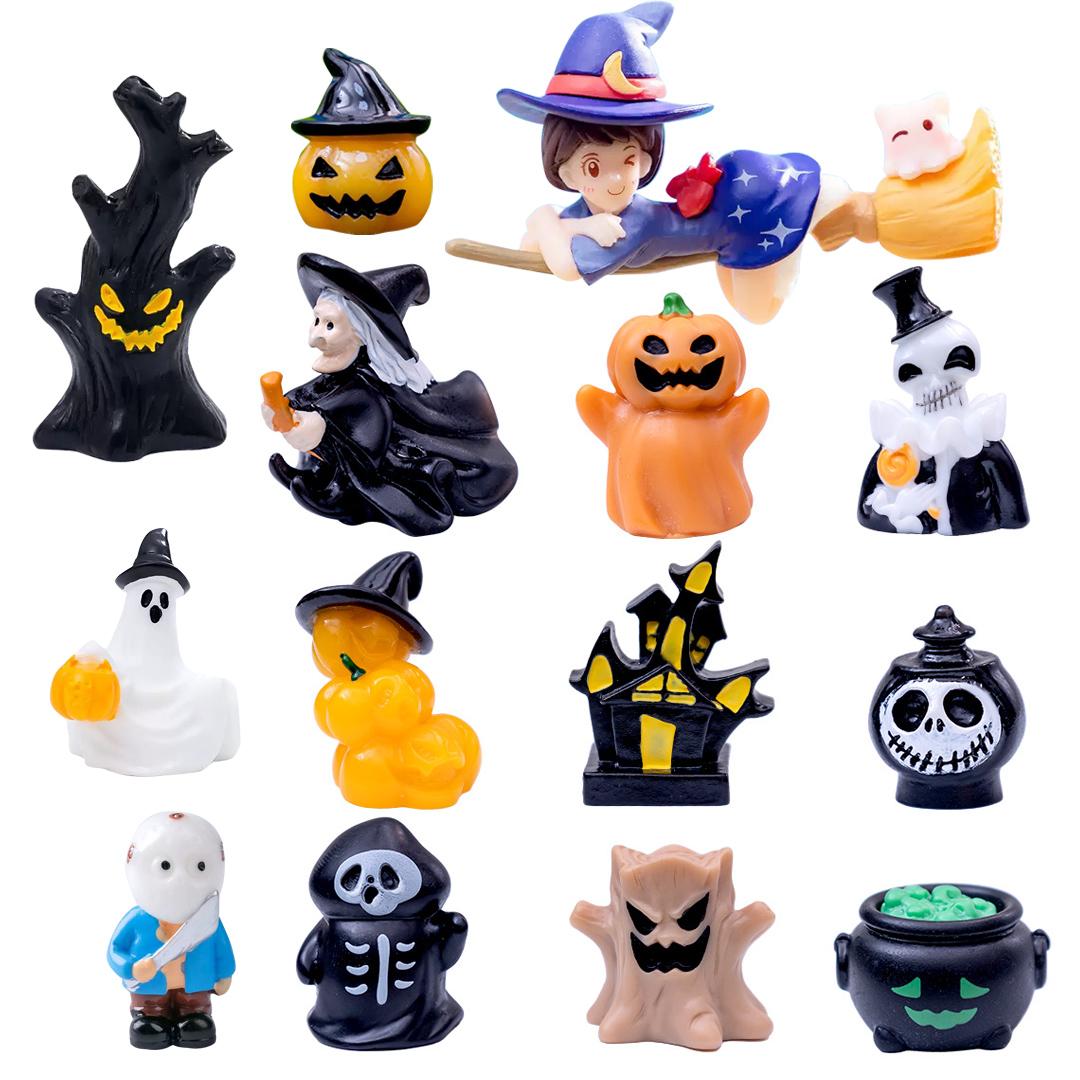 14 pcs Mini Ghost Halloween Resin Figures Animals Garden Decor Dollhouse Micro Landscape Accessories United States