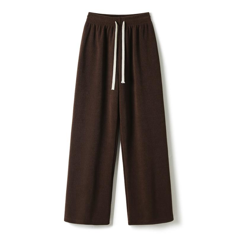 Han Shu 0g velvet wide-leg pants Maillard brown high-end wear drape winter quality pants 00