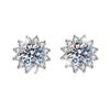 Moissanite Six-Claw Zircon Earrings, S925 Sterling Silver, Women's Fashion